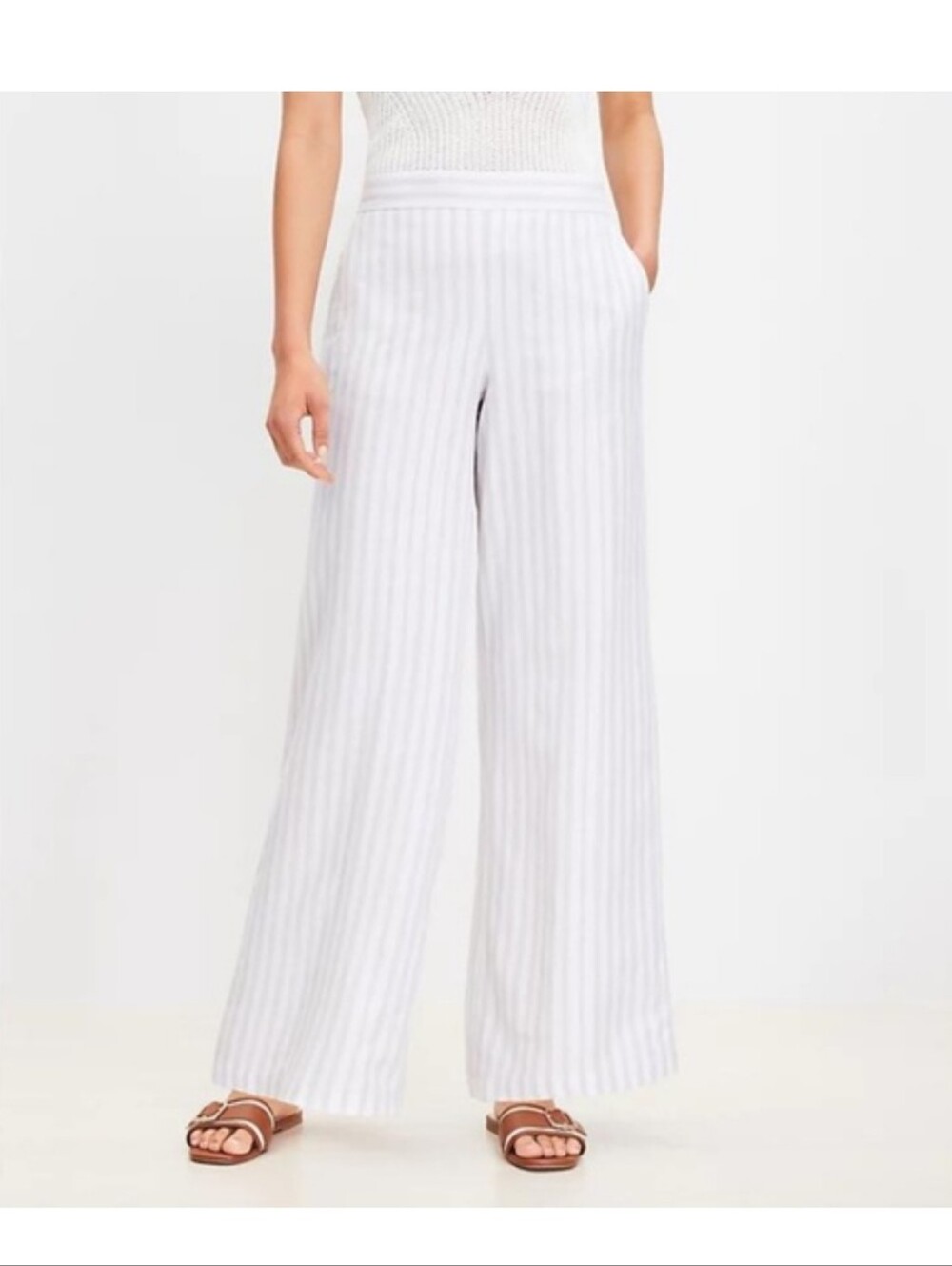 Shimmer Striped Linen Pant